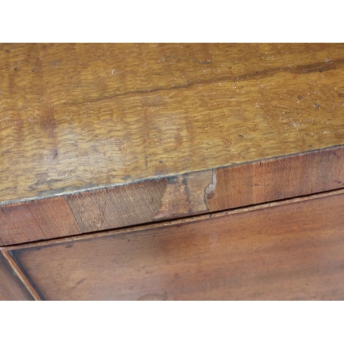 303 - A 19th Century mahogany bow fronted Chest of two short and two long drawers 3ft 11in W x 3ft 1in H