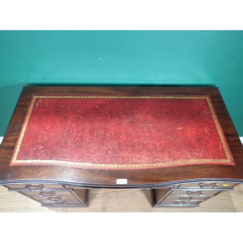 321 - A reproduction mahogany Pedestal Desk, 4ft L.