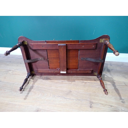 352 - A mahogany Bed Tray and Reading Stand on turned supports, bearing Carters label 2ft 3in W