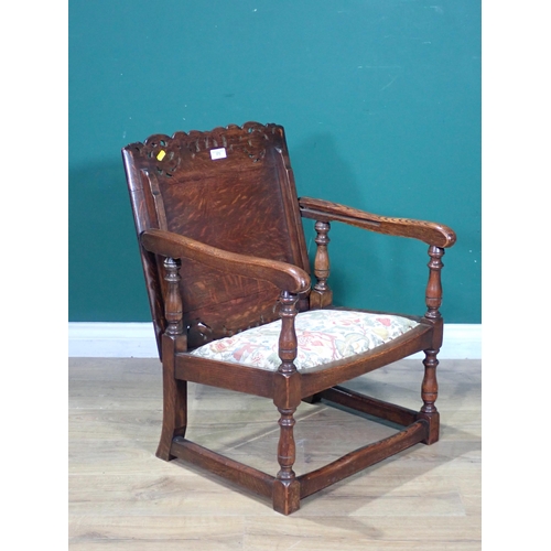 373 - An oak metamorphic Chair