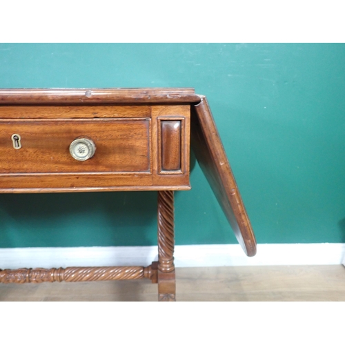 378 - A 19th Century mahogany Sofa Table fitted two frieze drawers on one side and single frieze drawer on... 