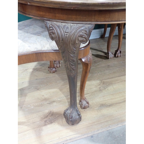 381 - A 19th Century mahogany extending D-end Dining Table with two spare leaves mounted on cabriole legs ... 