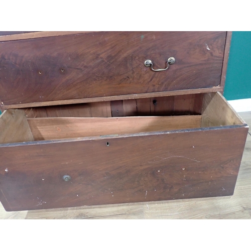 382 - A 19th Century mahogany Chest of five graduated drawers on plinth base 4ft 11in H x 3ft 7in W