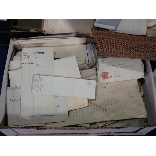 465 - A box of various hand written Documents and Letters relating to Hampton Court and the Arkwright Fami... 