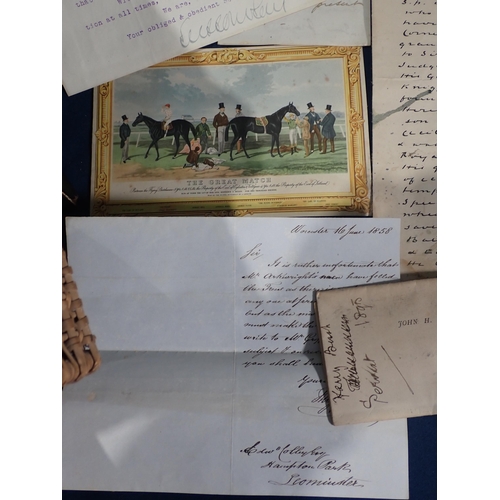 465 - A box of various hand written Documents and Letters relating to Hampton Court and the Arkwright Fami... 