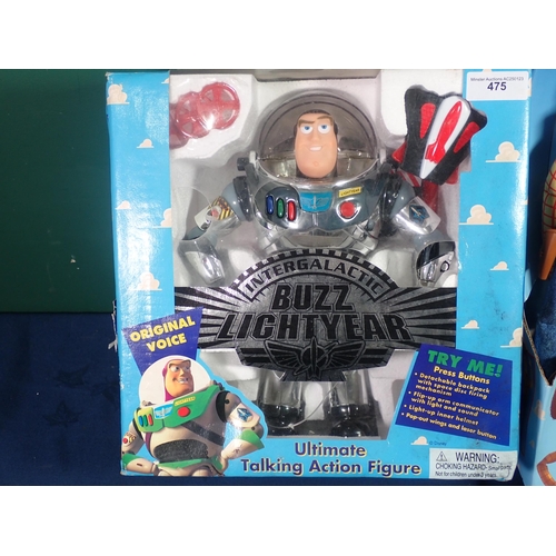 475 - A boxed Toy Story Buzz Lightyear Figure and a Woody Figure