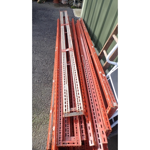 591 - A quantity of painted Metal dexion Racking Sections.