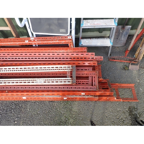 591 - A quantity of painted Metal dexion Racking Sections.