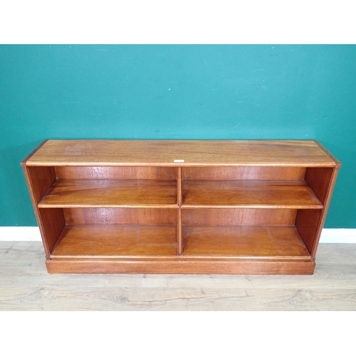 63 - A mahogany four division low Bookcase, 4ft 11