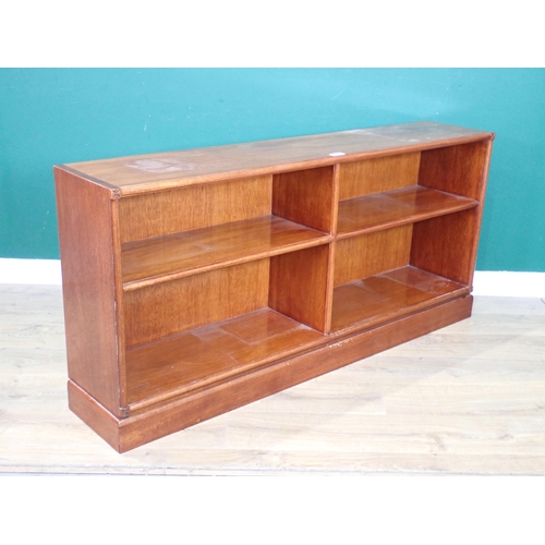 63 - A mahogany four division low Bookcase, 4ft 11