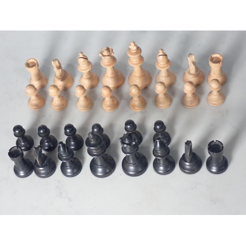 76 - A wooden Chess Set (missing two black pawns)