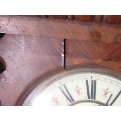 86 - A Vienna Wall Clock with carved mahogany case A/F, 3ft 10