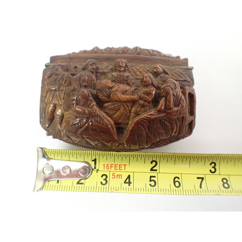 214 - A carved Snuff Box, A/F