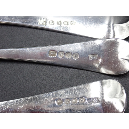 128 - Three George III silver Table Spoons, old English pattern, engraved initials, London 1791, 1807 and ... 