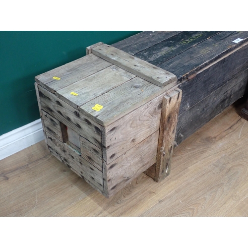 18 - A rustic Telescopic Mast Crate and a Blanket Box A/F.