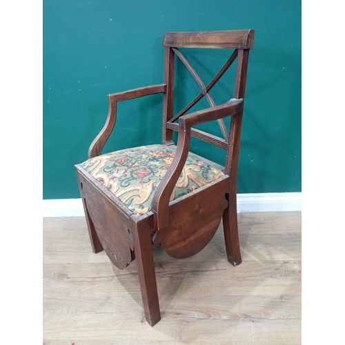 19 - A pair of Georgian mahogany Dining Chairs with pierced rail backs and drop in seats, a 19th Century ... 