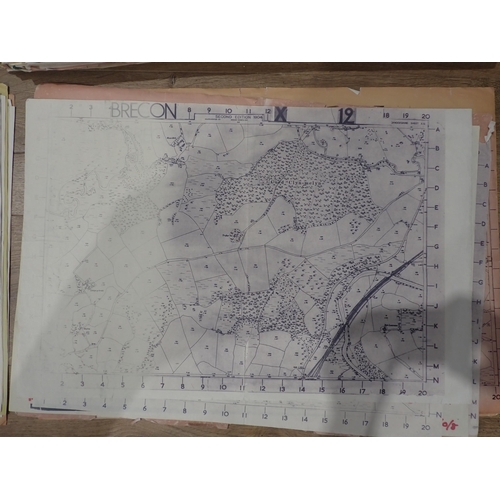 2 - A large quantity of early 1900s printed Maps of the Brecon area