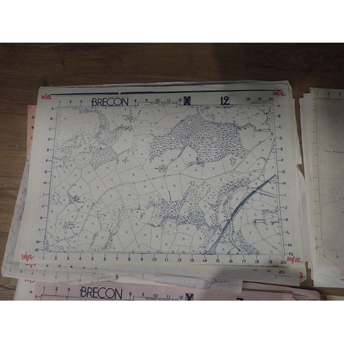 2 - A large quantity of early 1900s printed Maps of the Brecon area