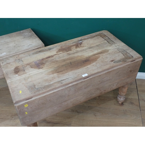 20 - A pine and beech Dropleaf Table fitted two drawers on turned supports A/F and a Victorian Pembroke T... 