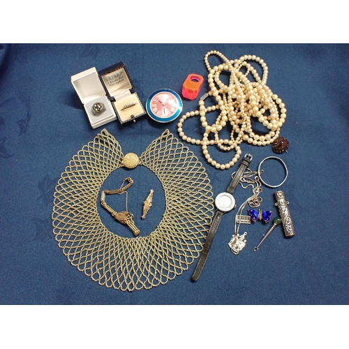 204 - A collection of Costume Jewellery including; 1970's Gogo Watch, Caithness Ring, silver cased Wristwa... 