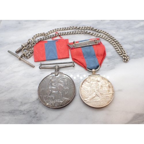 224 - A WWI Medal and a WWII faithful service Medal, both awarded to Thomas William Stevens