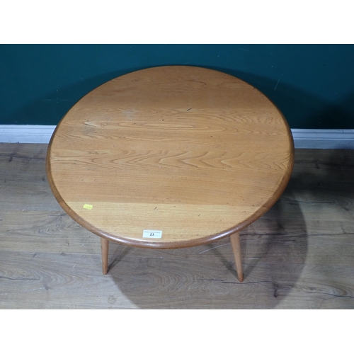 23 - An Ercol circular Coffee Table 2ft 5in D x 1ft 6in H