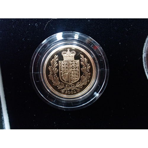 260 - QE II 2002 Three Coin Sovereign Proof Set, Half Sovereign, Sovereign and Double Sovereign, in case o... 