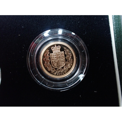 260 - QE II 2002 Three Coin Sovereign Proof Set, Half Sovereign, Sovereign and Double Sovereign, in case o... 