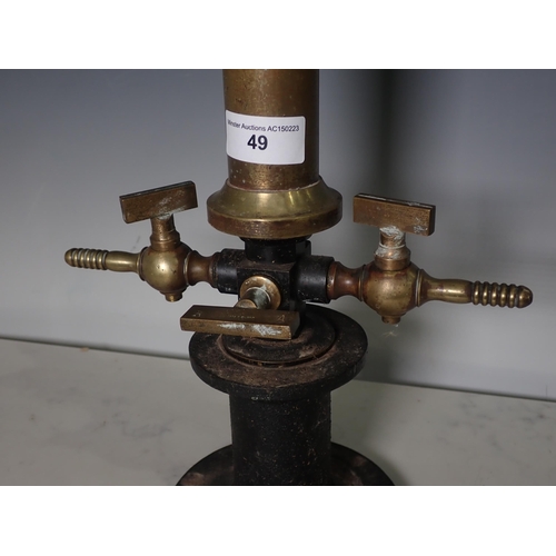 49 - A 19th Century French scientific brass Pump stamped (Ducretet & Roger Paris).