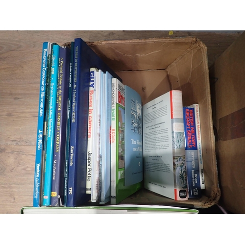 5 - Two boxes of Books on Transport including Buses, Shipping. Aircraft, etc.