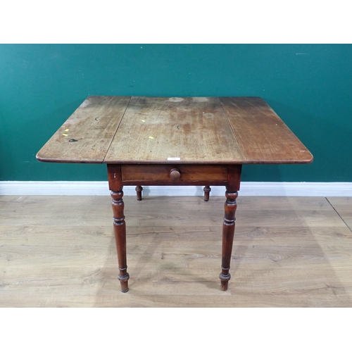 504 - A Victorian mahogany Pembroke Table fitted single end drawer 3ft 3in W x 2ft 3in H