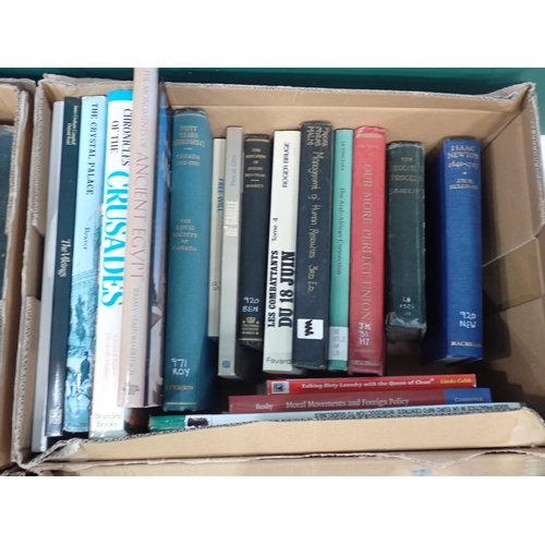 59 - Five boxes of Books including titles related to Africa, History and Anatomy