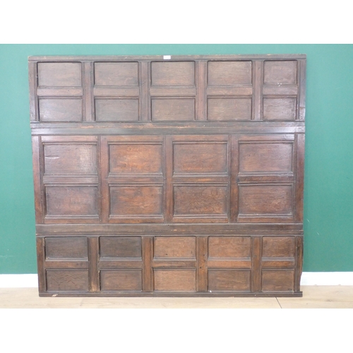 62 - A large section of 17th Century and later oak Panelling 6ft 2in x 5ft 7in