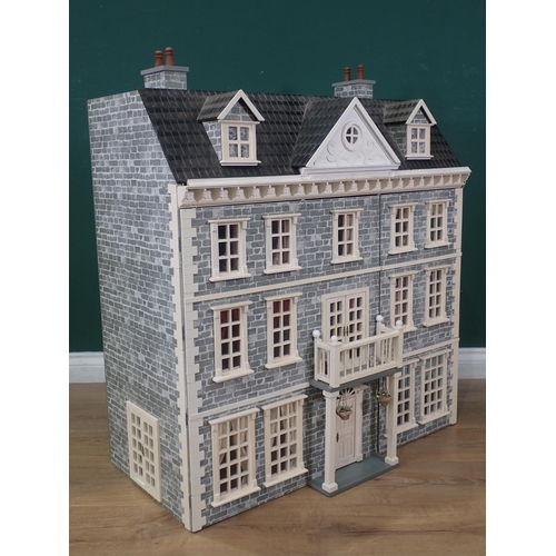 65 - A Georgian style Doll's House containing Furniture, musical Instruments and Dolls, passed PAT