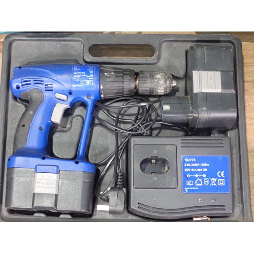 68 - A Boxed Makita Recipro Saw, a Boxed Bosch PSB 500 RE Drill, a Karcher Pressure Washer, an electric T... 