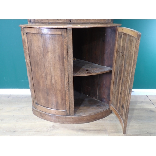 78 - An oak standing Double Corner Cupboard, 6ft 9