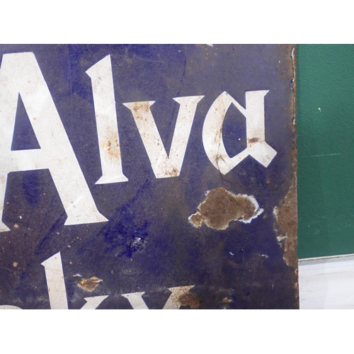 85 - A vintage Glen Alva Whisky enamel Sign 18in W x 12in H