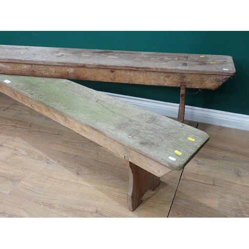 9 - Two Rustic pine Benches, approx 7ft 7