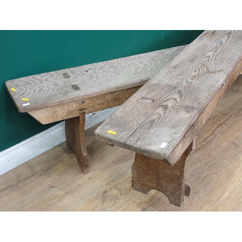 9 - Two Rustic pine Benches, approx 7ft 7