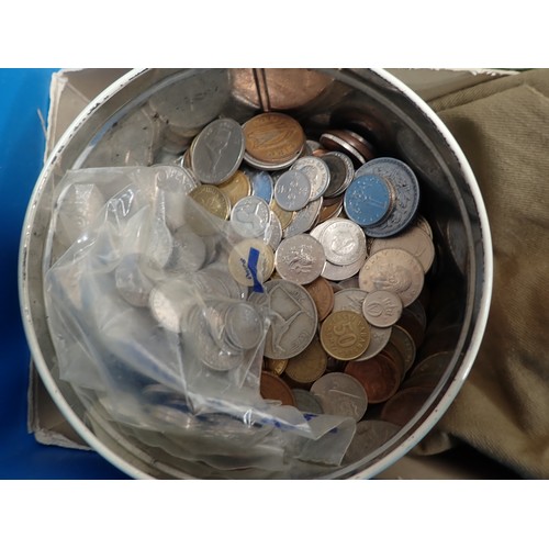 251 - A Collection of Various British and World Coins, to include, Farthings, 2012 £5 in pack and (OAC) an... 