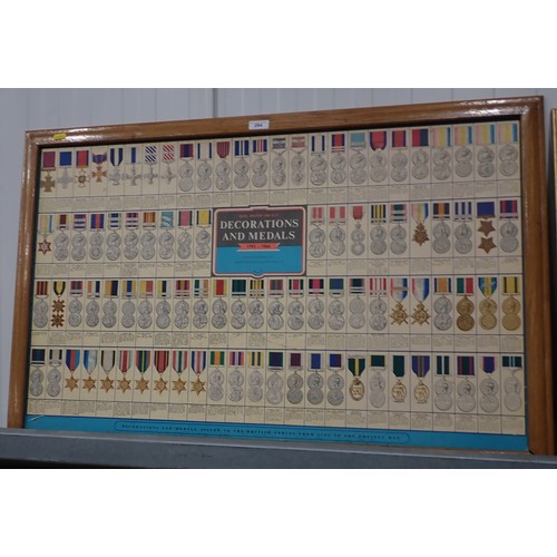 294 - A Naval, Military and R.A.F. Decorations and Medals 1793 - 1964 framed print and 