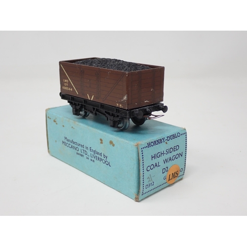 1032 - A Hornby Dublo D2 LMS High-sided Wagon and High-sided Coal. Both wagons in excellent condition, chas... 