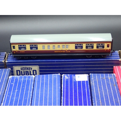 1068 - Twelve boxed Hornby-Dublo 3-rail tinplate Coaches. Condition varies