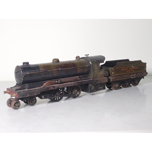 1073 - A Bassett-Lowke or Bowman 'Enterprise' live steam 0 gauge 4-4-0 Locomotive in Great Western livery, ... 