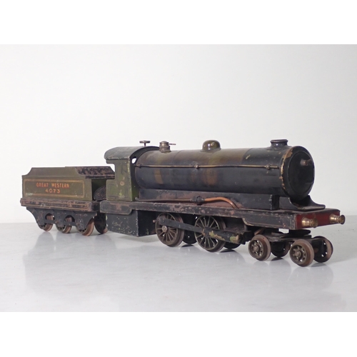 1073 - A Bassett-Lowke or Bowman 'Enterprise' live steam 0 gauge 4-4-0 Locomotive in Great Western livery, ... 