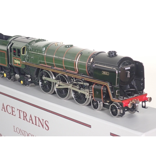 1075 - A boxed Ace Trains 0 gauge Britannia Class 4-6-2 Locomotive in pre-1956 logo B.R. green livery as No... 