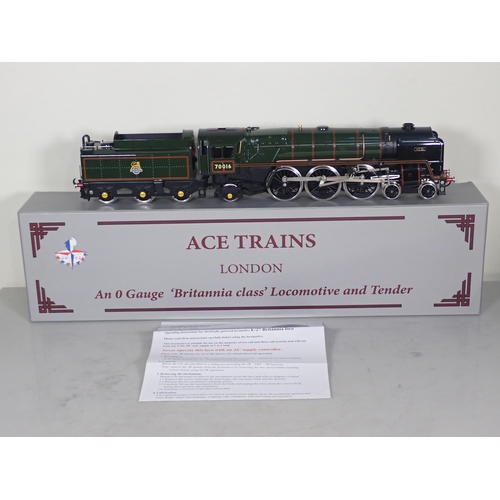 1075 - A boxed Ace Trains 0 gauge Britannia Class 4-6-2 Locomotive in pre-1956 logo B.R. green livery as No... 