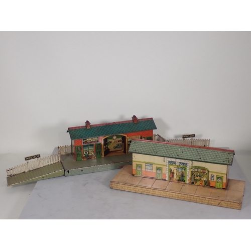 1080 - A boxed Hornby 0 gauge Signal Box, Signal, unboxed Turntable, Signals, Water Tower, Station Staff an... 