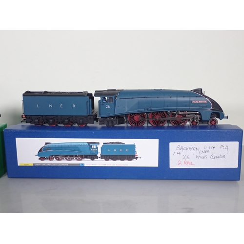 1087 - An unboxed Bachmann 00 gauge A4 Locomotive 'Miles Beevor' in L.N.E.R. blue livery, an unboxed Bachma... 