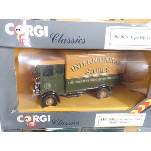 1134 - Fifteen boxed Corgi Classics Commercial Vehicles including Bedford type OB Coach, Renault Van, AEC 5... 